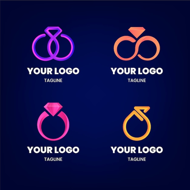 Vettore gratuito modelli di logo anello design sfumato creativo