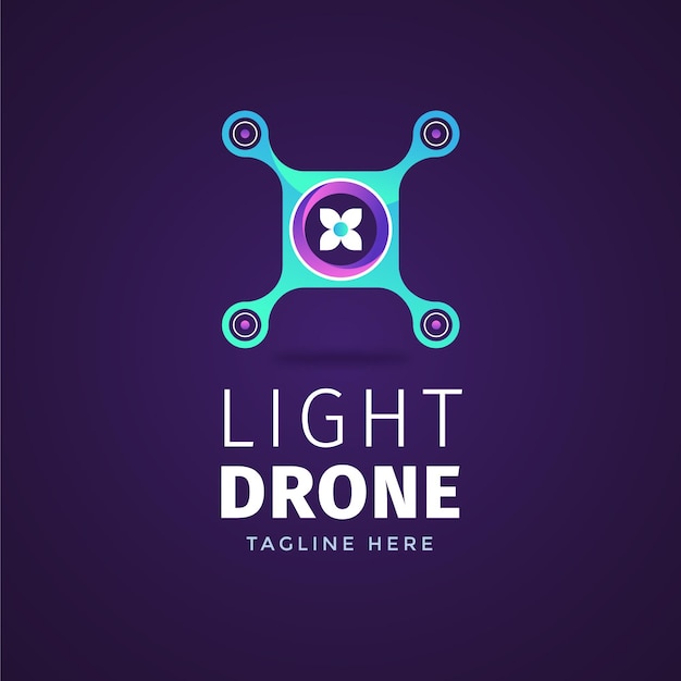 Modello di logo drone gradiente creativo