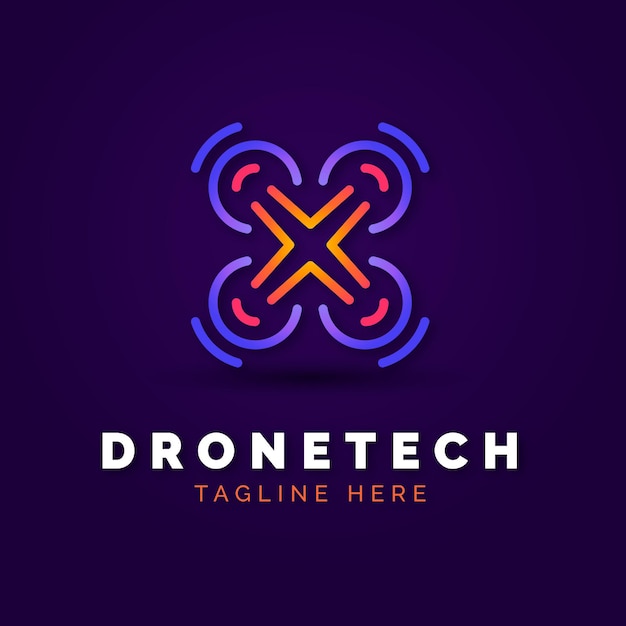 Creative gradient drone logo template