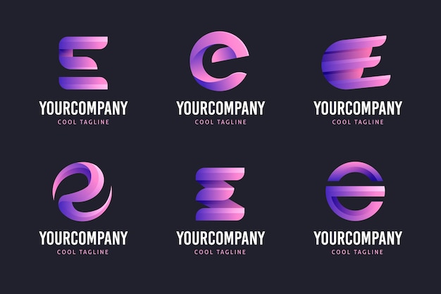 Vettore gratuito collezione di logo e gradiente creativo