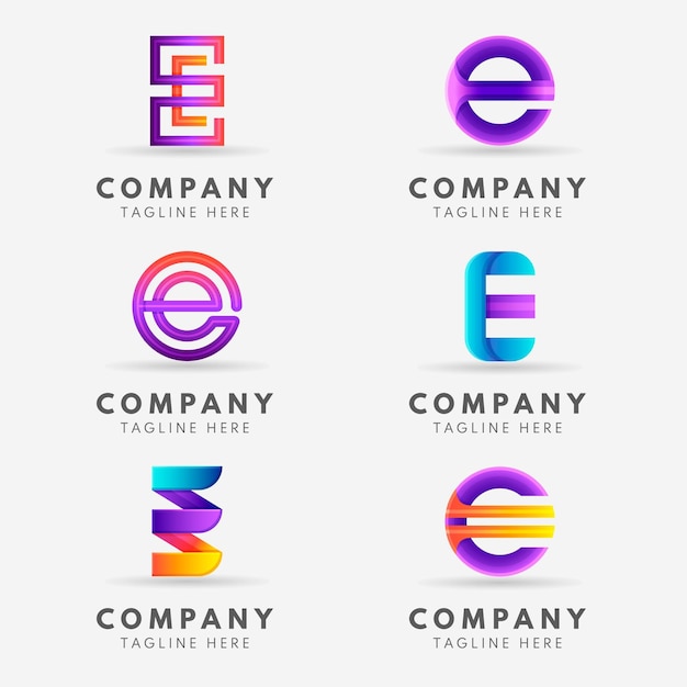 Vettore gratuito collezione di logo e gradiente creativo