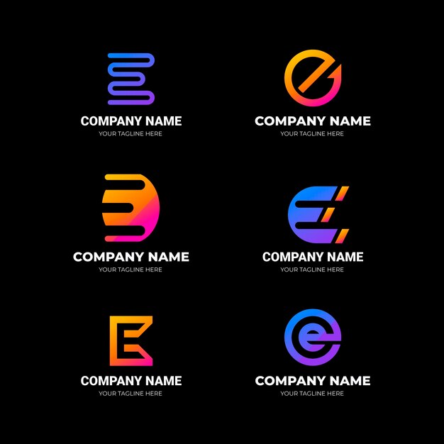 Free vector creative gradient e logo collection