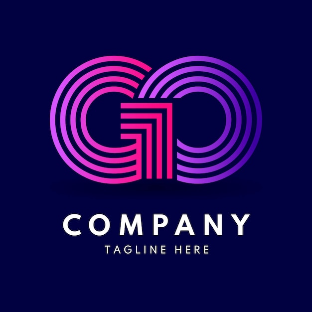 Шаблон логотипа creative gradient go