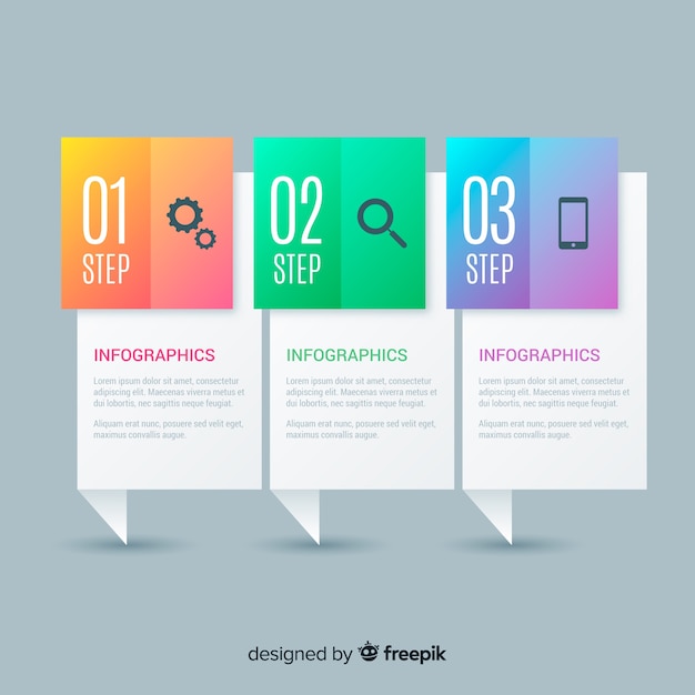 Creative gradient infographic steps concept