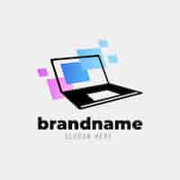 Free vector creative gradient laptop logo template