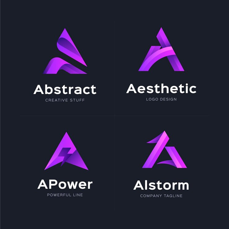 Free Vector creative gradient a logo collection