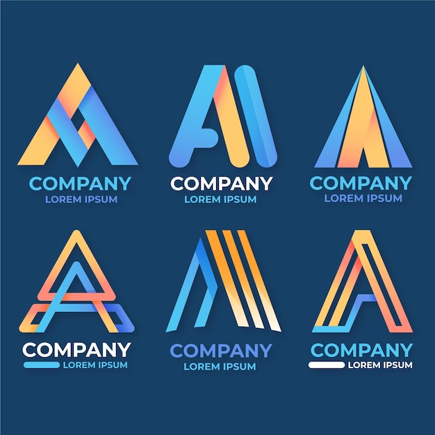 Free vector creative gradient a logo collection