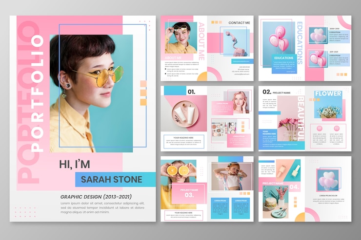 Free Vector creative gradient portfolio template