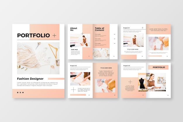 Free vector creative gradient portfolio template