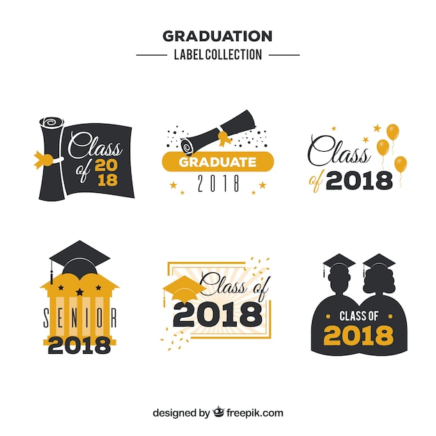 Free vector creative graduation badge collection