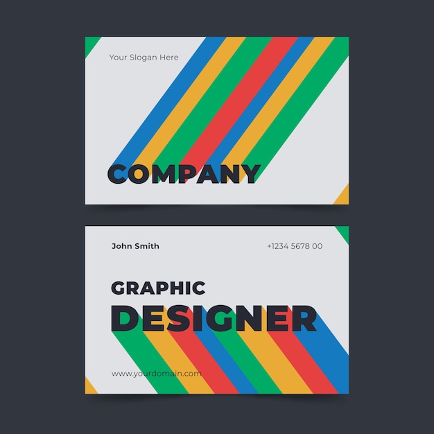 Шаблон визитной карточки креативного графического дизайнера