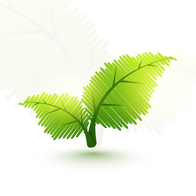 Free vector creative green leaves for ecology concept.