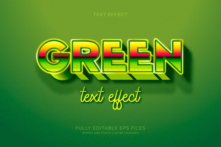 मुफ़्त वेक्टर creative green text effect