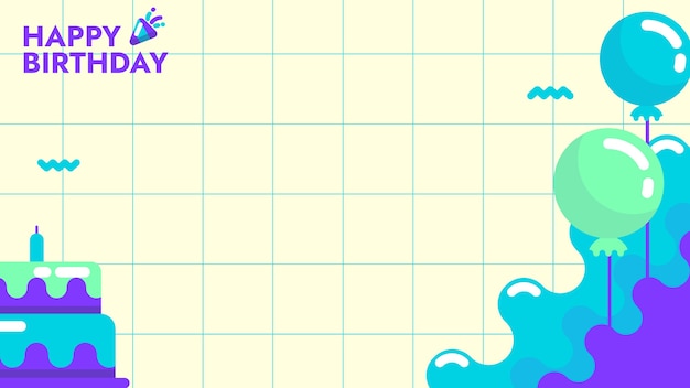 creative grid green birthday zoom background