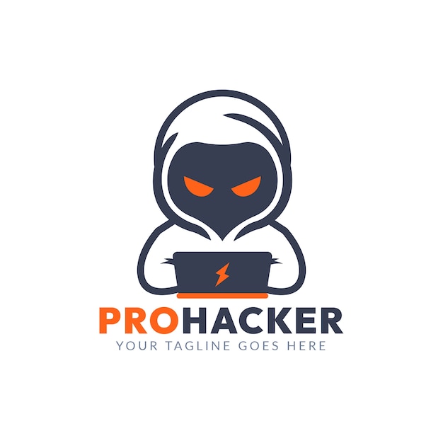 Modello di logo hacker creativo