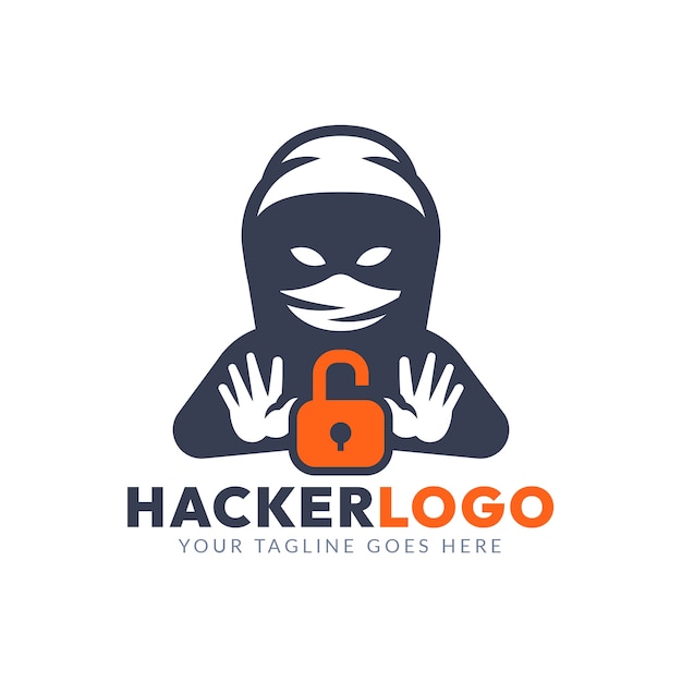 Modello di logo hacker creativo