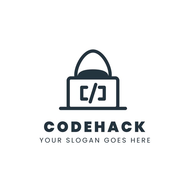 Бесплатное векторное изображение Креативный шаблон логотипа хакера