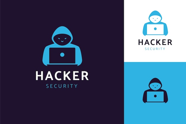 Vettore gratuito modello di logo hacker creativo