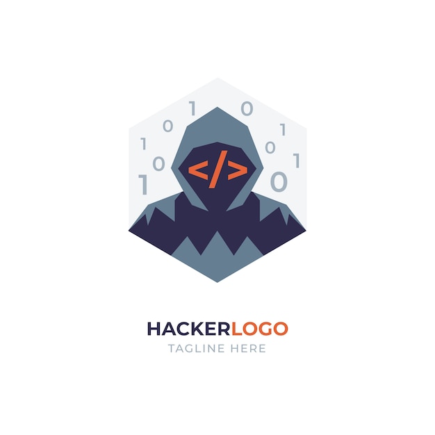 Modello di logo hacker creativo