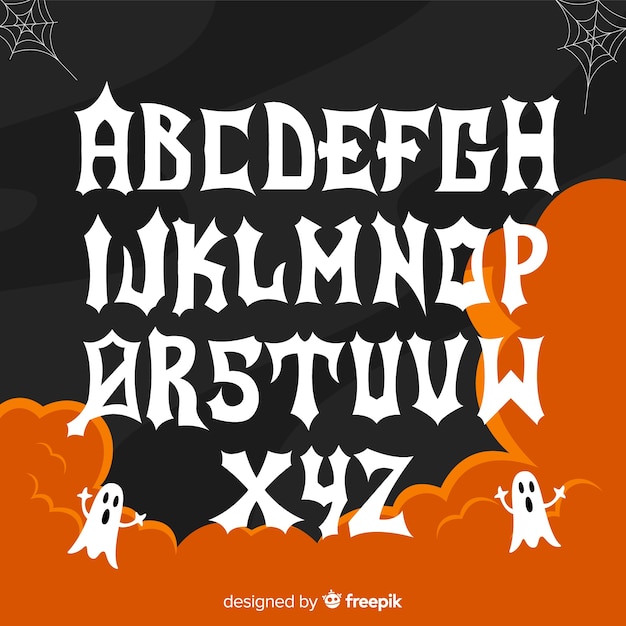 Creative halloween alphabet concept