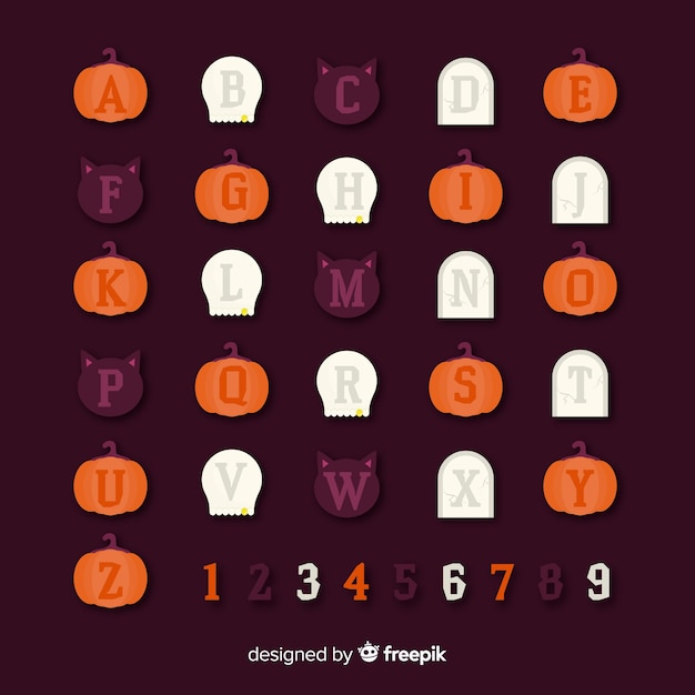 Creative halloween alphabet design