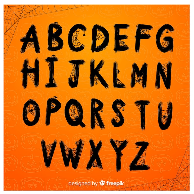 Free Creative halloween alphabet set SVG DXF EPS PNG - Best Site Free