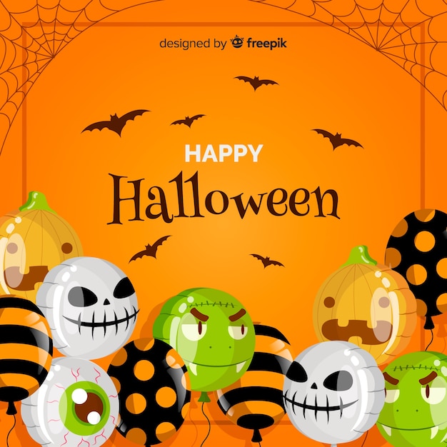 Free vector creative halloween background with balloons