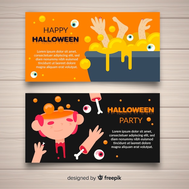 Free vector creative halloween banner concept