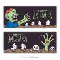 Free vector creative halloween banner concept