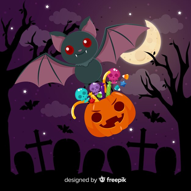Creative halloween bat background