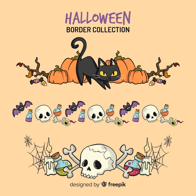 Creative halloween border collection