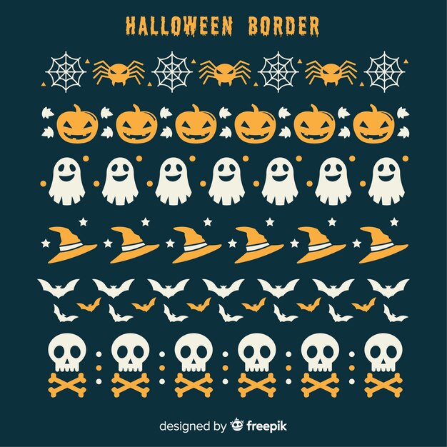 Creative halloween border pack