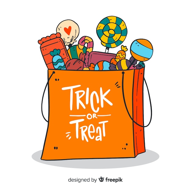 Creative halloween candy bag background