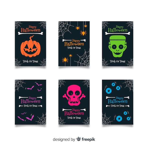 Creative halloween card template collection