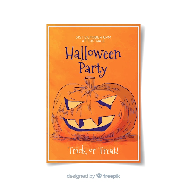 Free vector creative halloween cover template