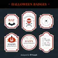 Free vector creative halloween label collection