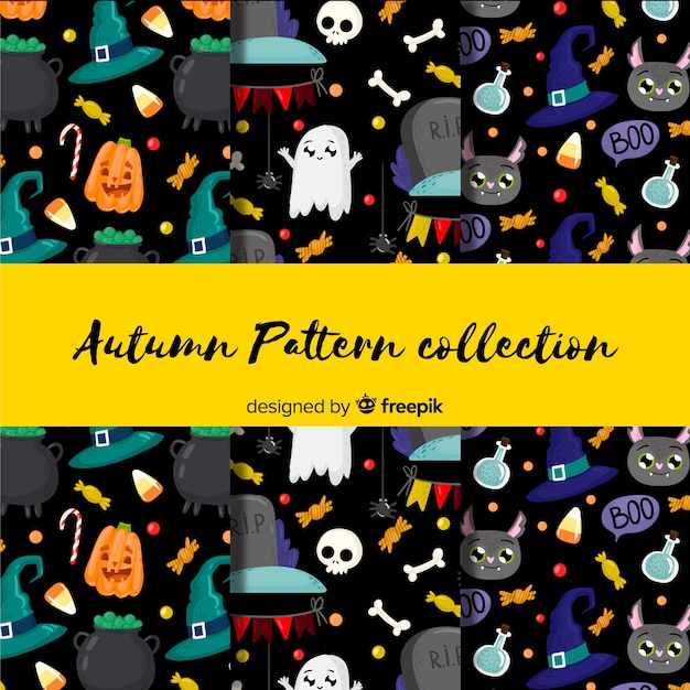 Creative halloween pattern background collection