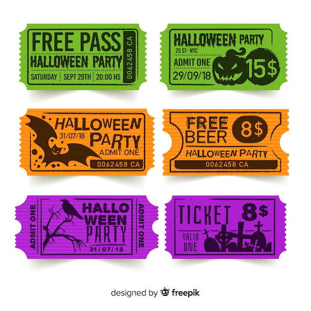 Free vector creative halloween ticket template