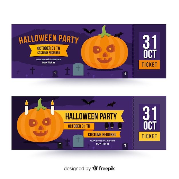 Creative halloween ticket template
