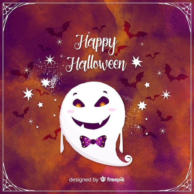 Vettore gratuito creativo halloween acquerello sfondo