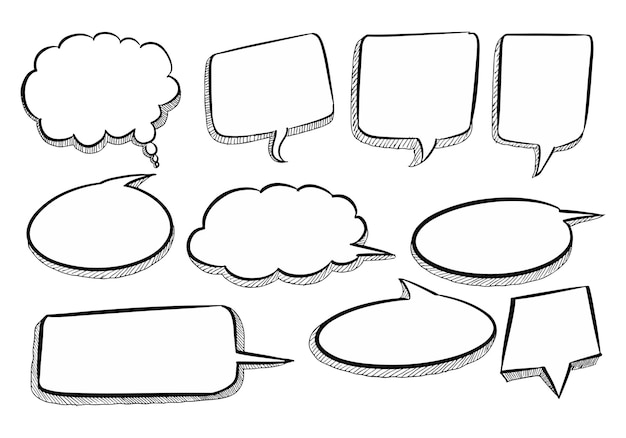 Free vector creative hand draw chat sketch set design