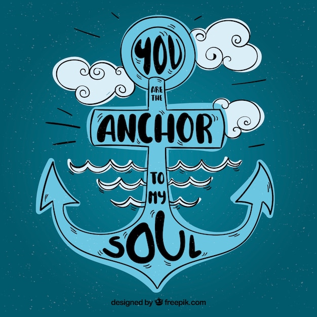 Free vector creative hand drawn anchor background