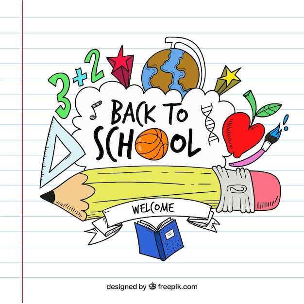 Creative hand drawn back to school background