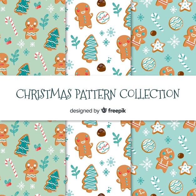 Creative hand drawn christmas pattern collection