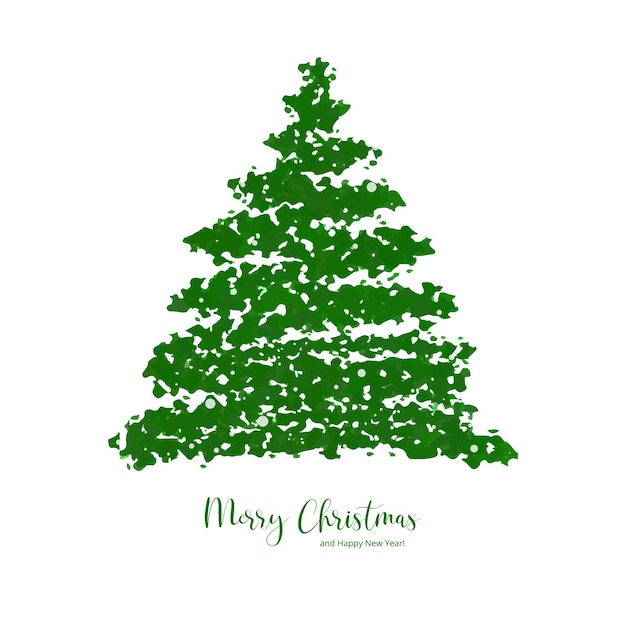 Free vector creative hand drawn christmas tree on white background