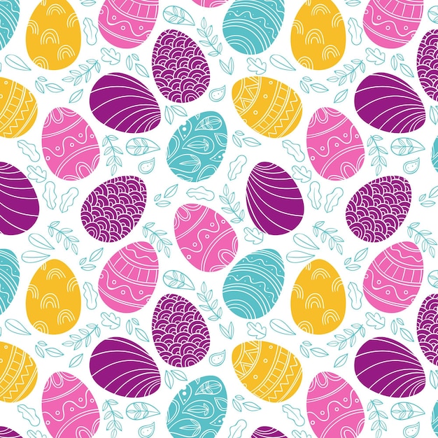 Creative hand drawn easter pattern