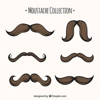 Free vector creative hand drawn mustache collection