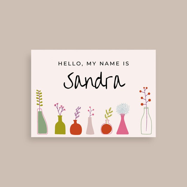 Creative hand drawn name label