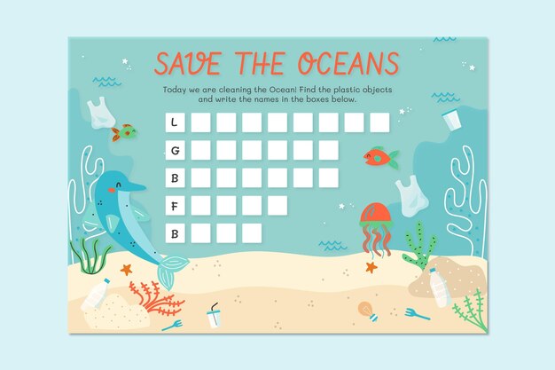 世界の海の日カードのイラスト プレミアムベクター 世界の海の日カードのイラスト プレミアムベクター
