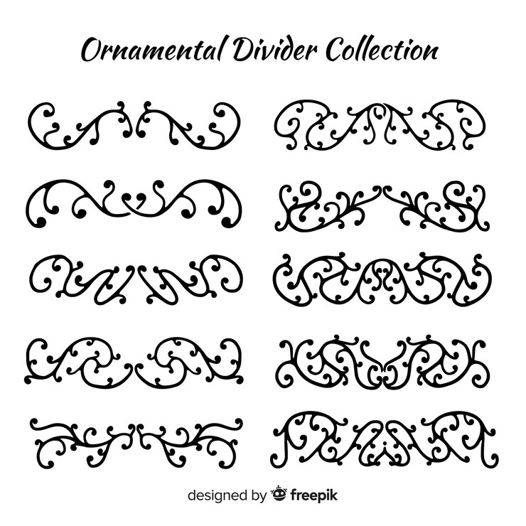 Free Vector creative hand drawn ornament divider pack